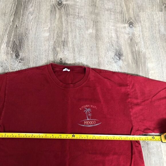 Vintage Y2K Riviera Maya Mexico Maroon Short Sleeve T Shirt Size XL Caribbean - Picture 8 of 8